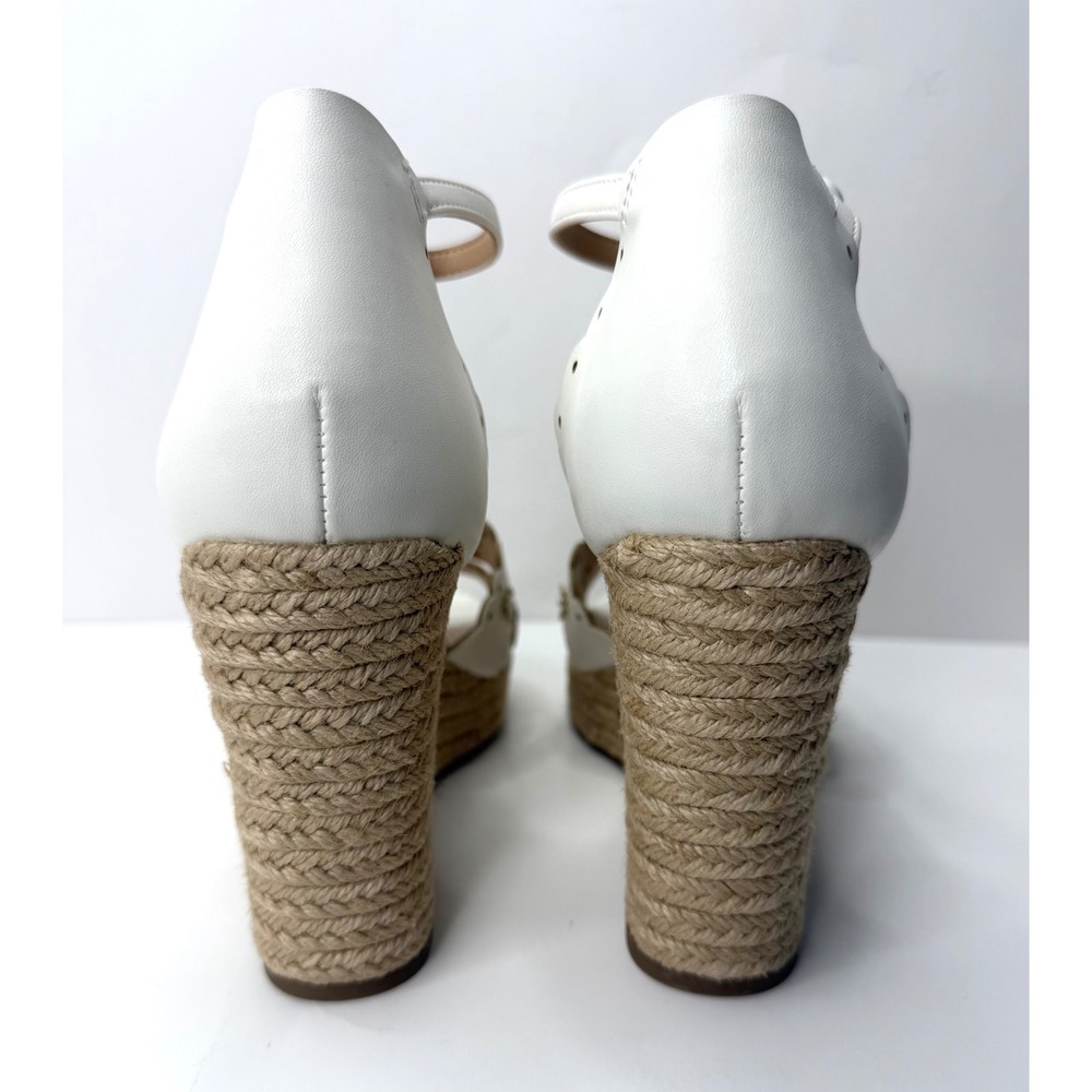 On 34th Women's Theodoree Espadrille Wedge Sandals White Linen Size 9M NWT/BOX - Picture 5 of 8
